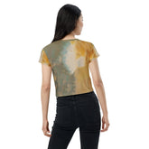 Bluesy Brilliance All-Over Print Crop Tee - Beyond T-shirts
